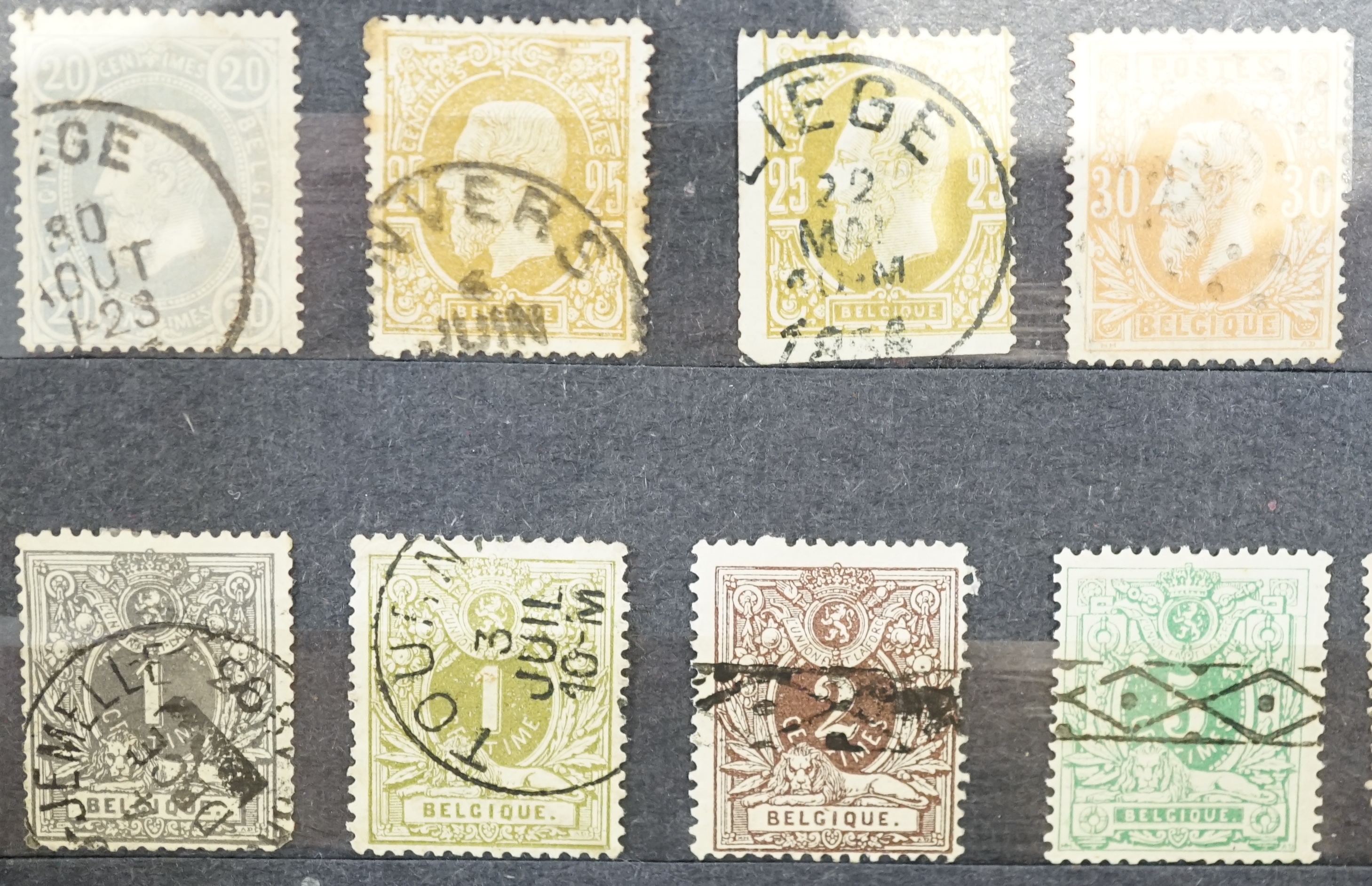Two albums of assorted stamps including British covers, Belgium, etc.